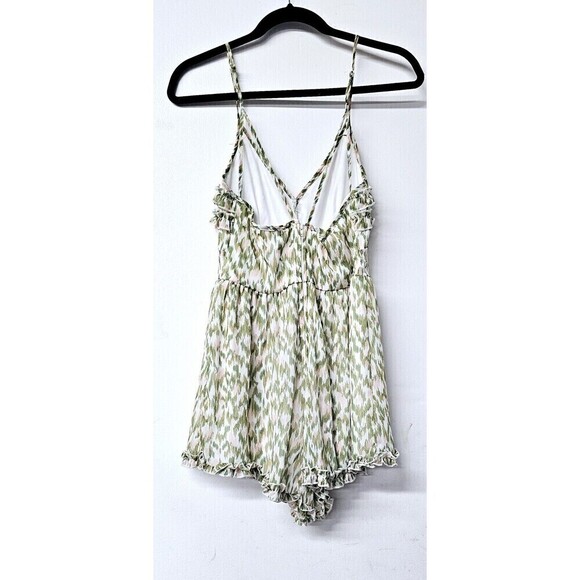 FRANCESCA Mi Ami Green Spaghetti Adjustable Straps Lined Women Romper Shorts... - Picture 4 of 6
